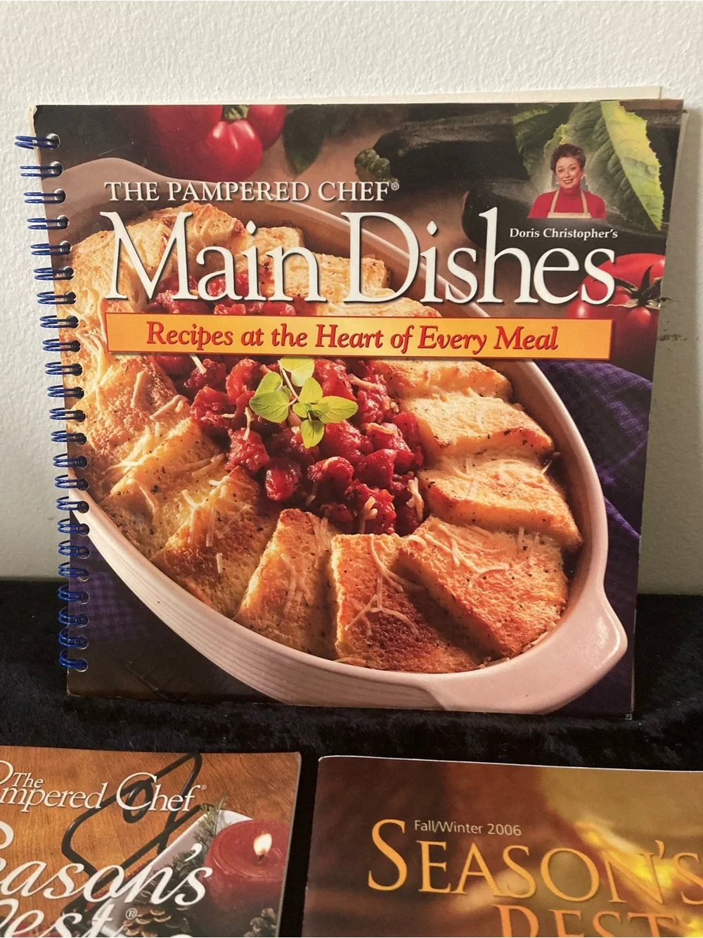 The Pampered Chef Recipe Book Set - Brown, White, Red Accents